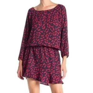 Joie Arryn B Cherry Short Dress in Midnight Size L Style 18-3-004430-DR31822B